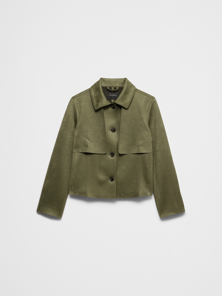 Vegan Suede Short Trench