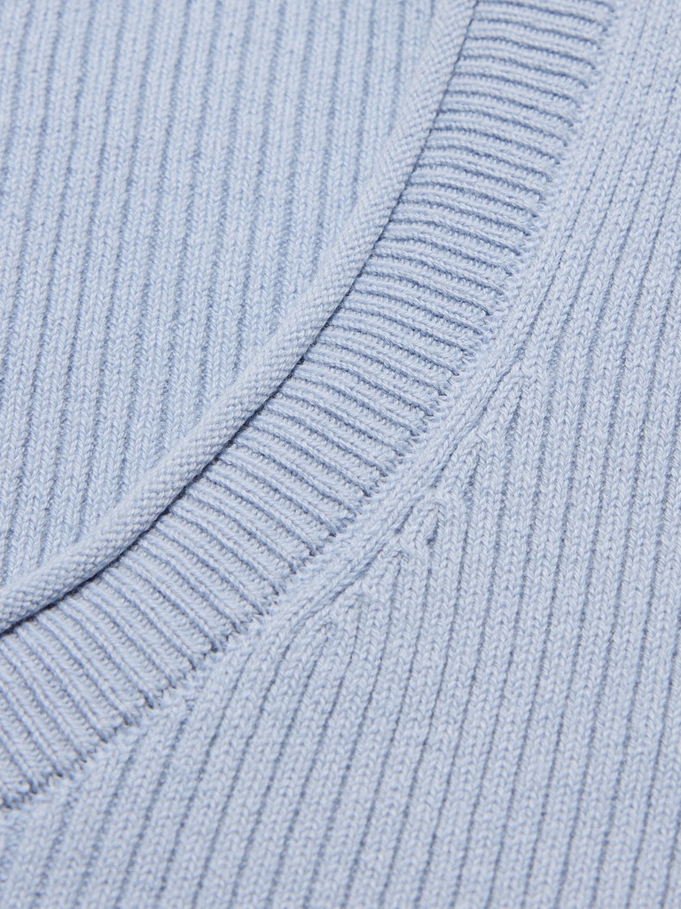 Cotton Ribbed Scoop-Neck Sweater