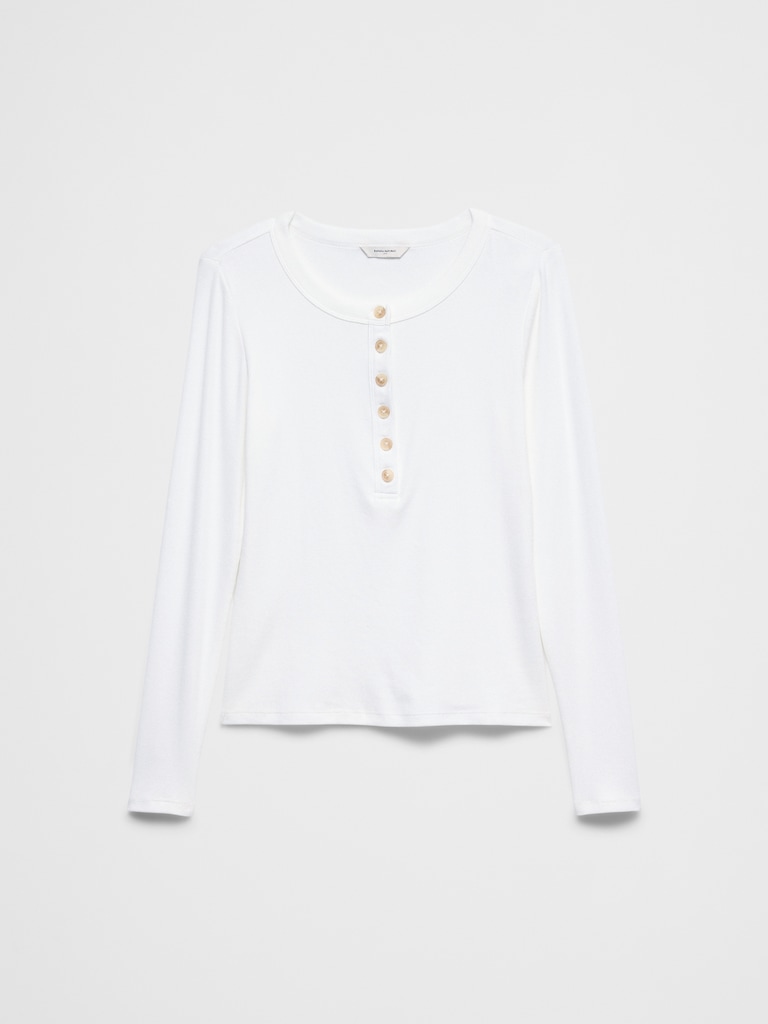 Ribbed Henley T-Shirt