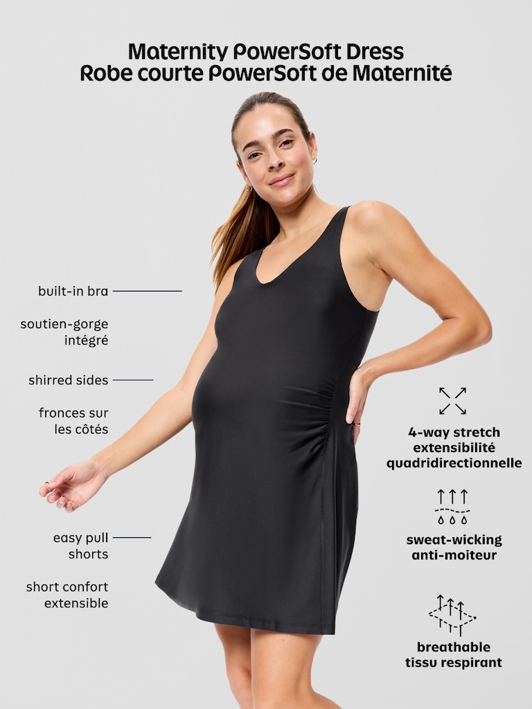 Robe courte sans manches à short intégré PowerSoft de Maternité