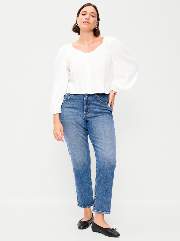 High-Waisted OG Straight Ankle Jeans