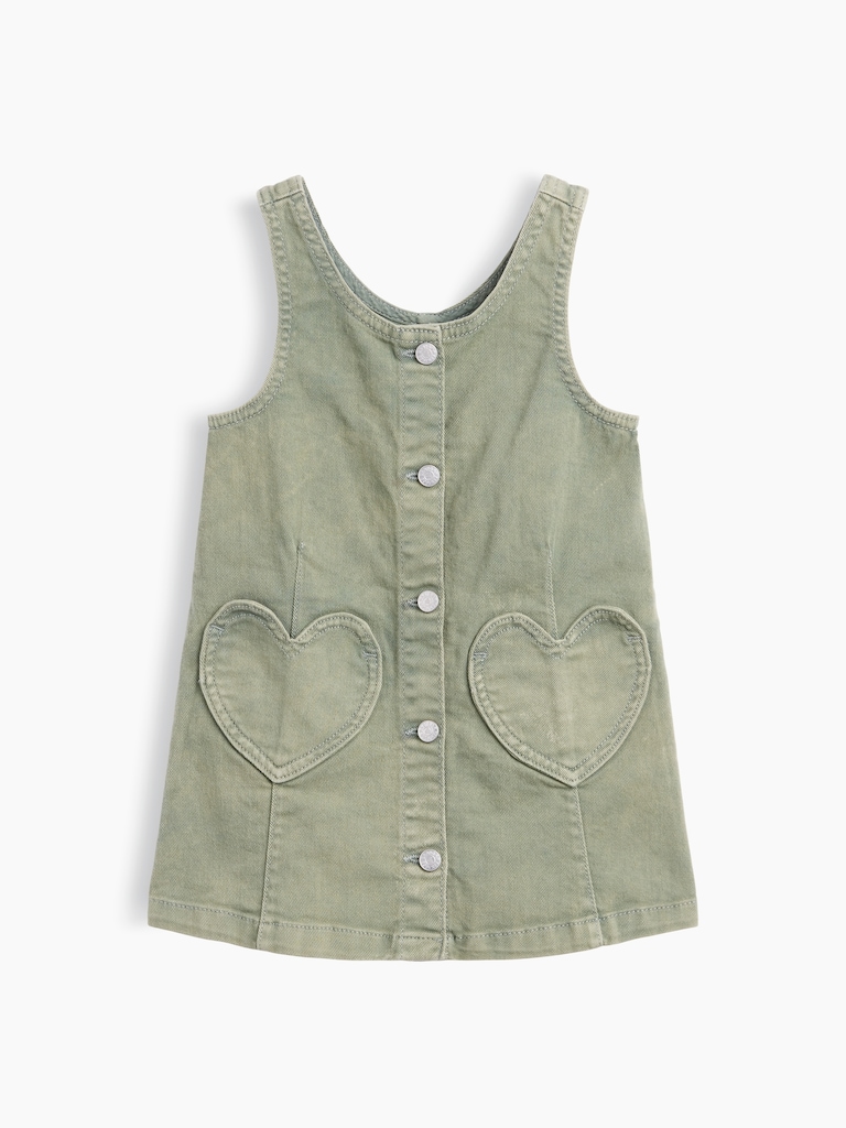 Baby & Toddler Denim Heart Pocket Shift Dress