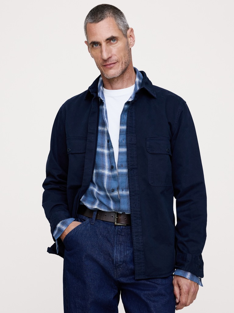 Cotton Twill Shirt Jacket