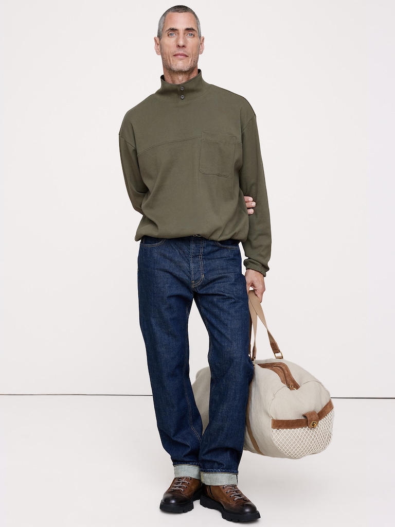 Cotton Mock-Neck Pullover