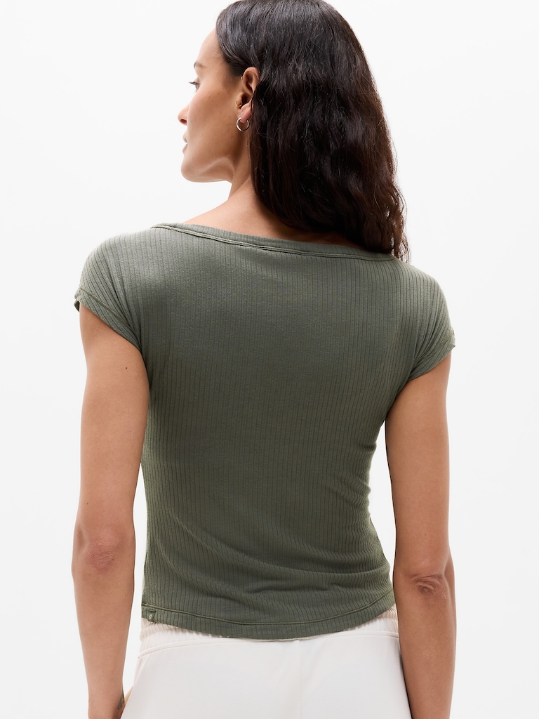 Perfect Rib Boatneck Tee