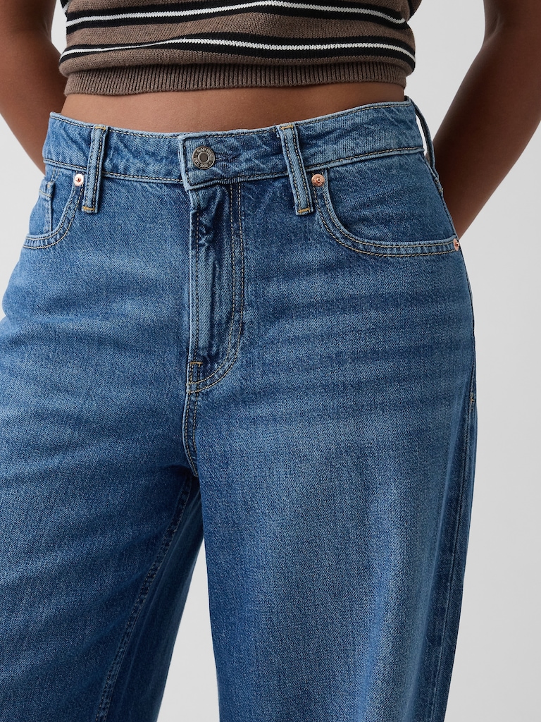 Curvy Mid Rise UltraSoft Baggy Jeans