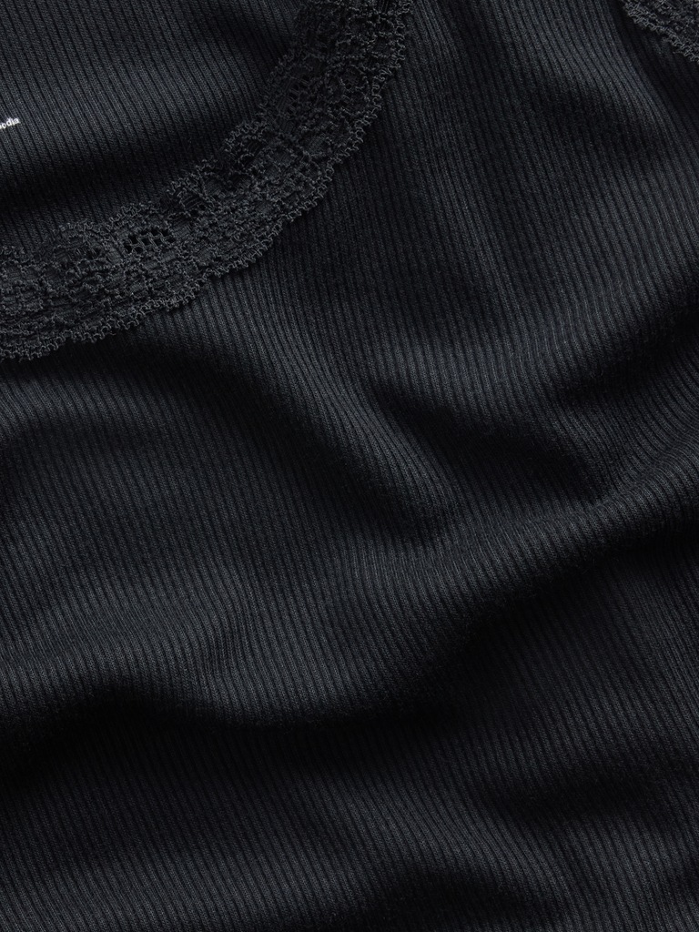 Mini Rib Lace-Trim PJ Tank Top