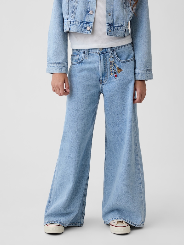 Kids Low Rise Embroidered I Heart NY Baggy Jeans