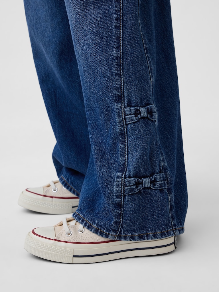 Kids Low Rise Bow Easy Baggy Jeans