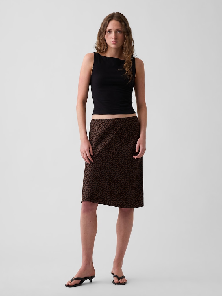 Satin Bias-Cut Skirt