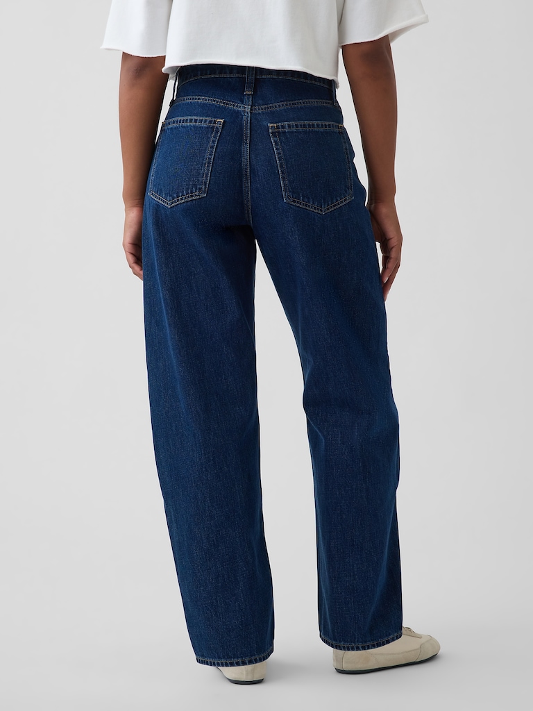 Curvy High Rise Barrel Jeans