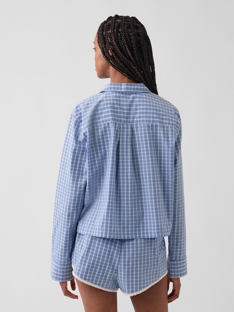 Poplin Oversized Crop PJ Shirt
