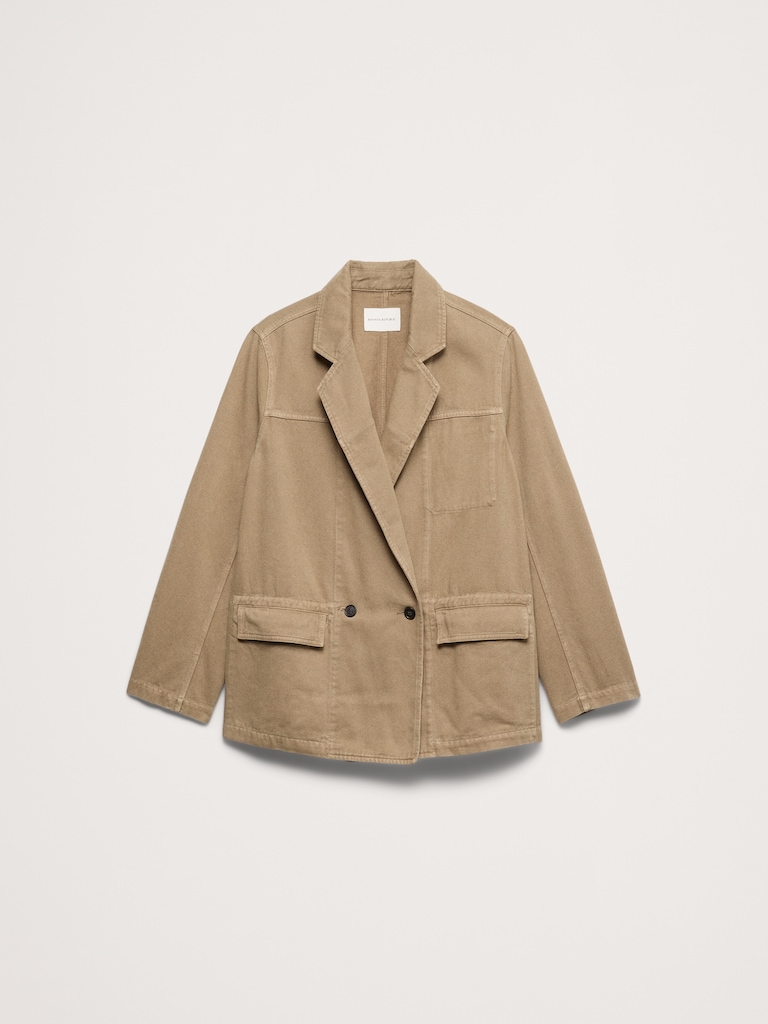 Cotton-Linen Utility Blazer