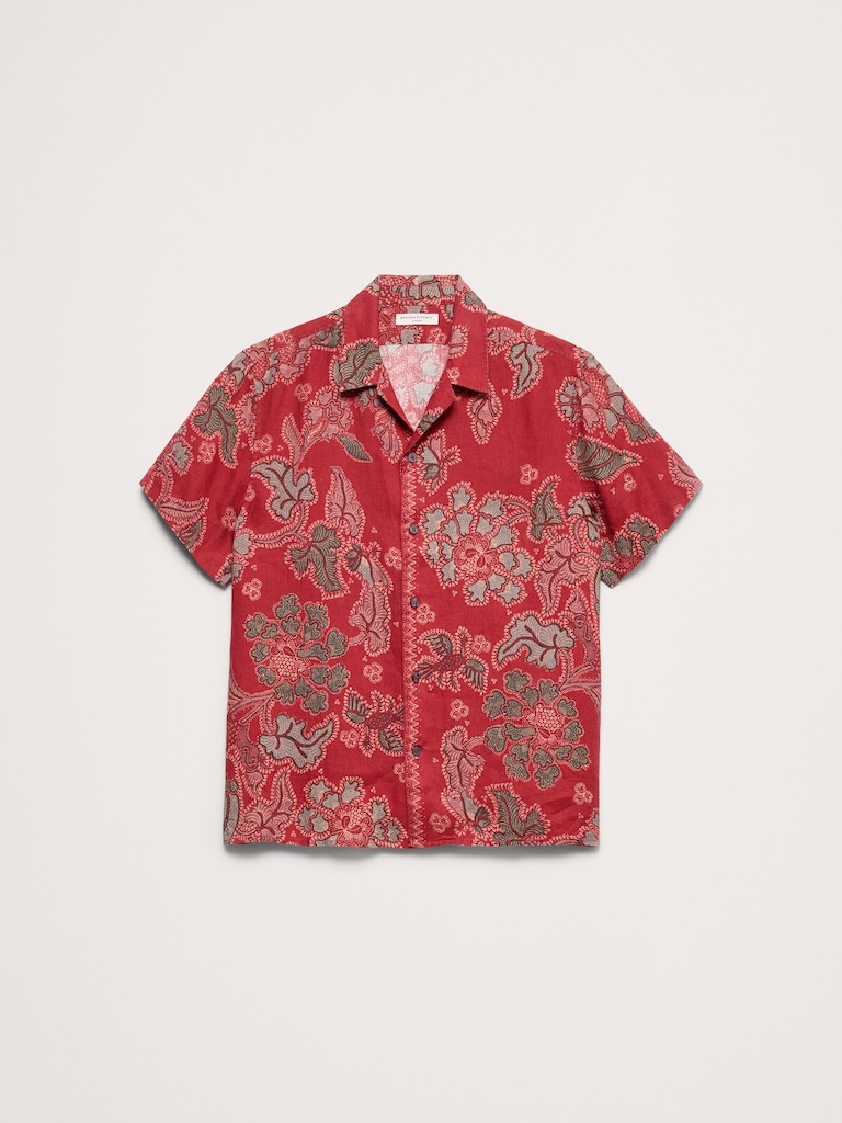 Standard-Fit Linen Resort Shirt