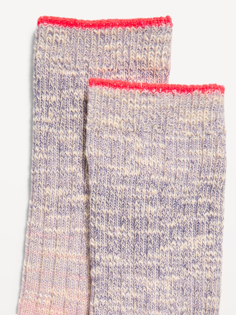 Slouchy Textured Crew Socks for Women