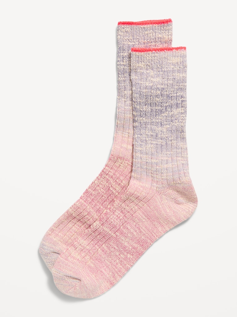 Slouchy Textured Crew Socks for Women