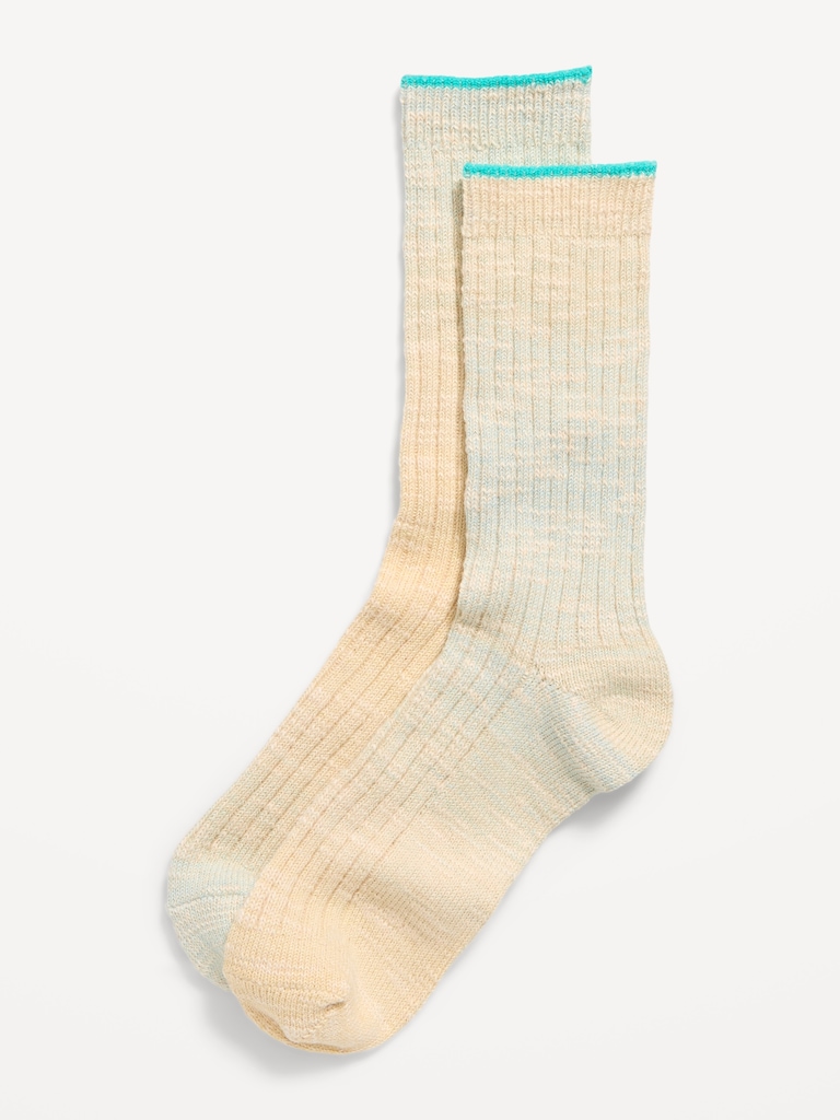 Slouchy Textured Crew Socks for Women