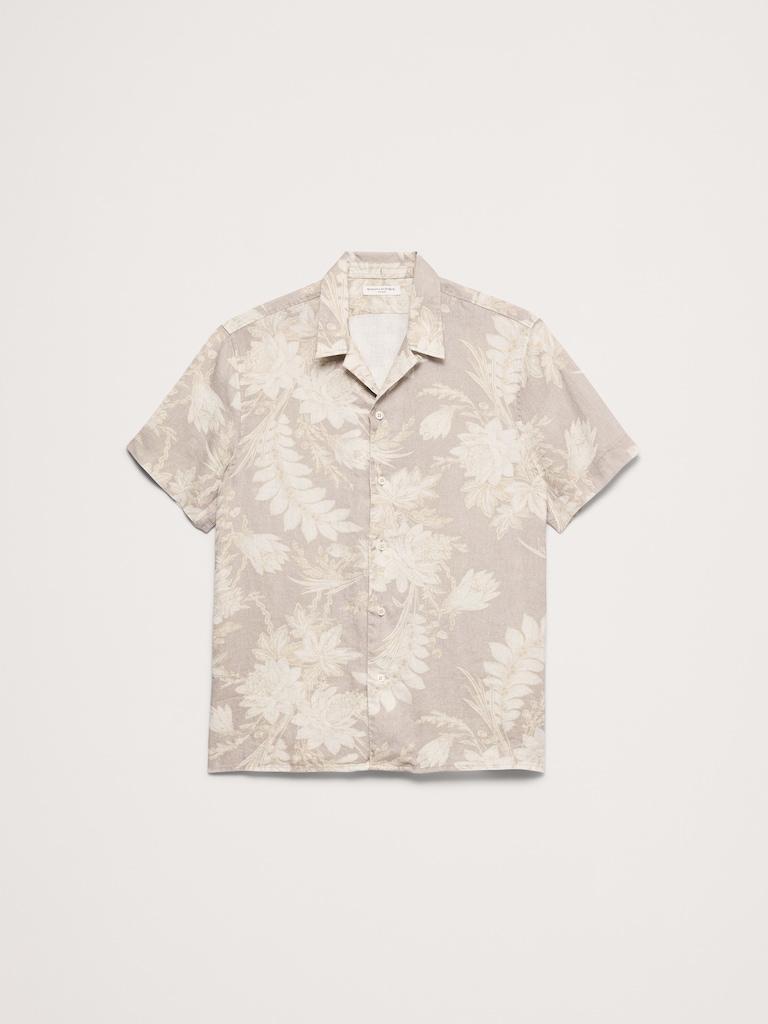 Heritage Standard-Fit Linen Floral Resort Shirt