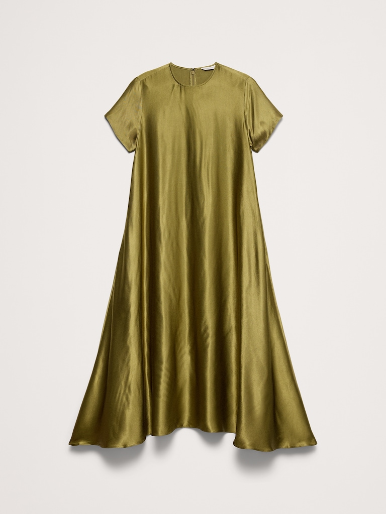 Italian Satin Trapeze Dress