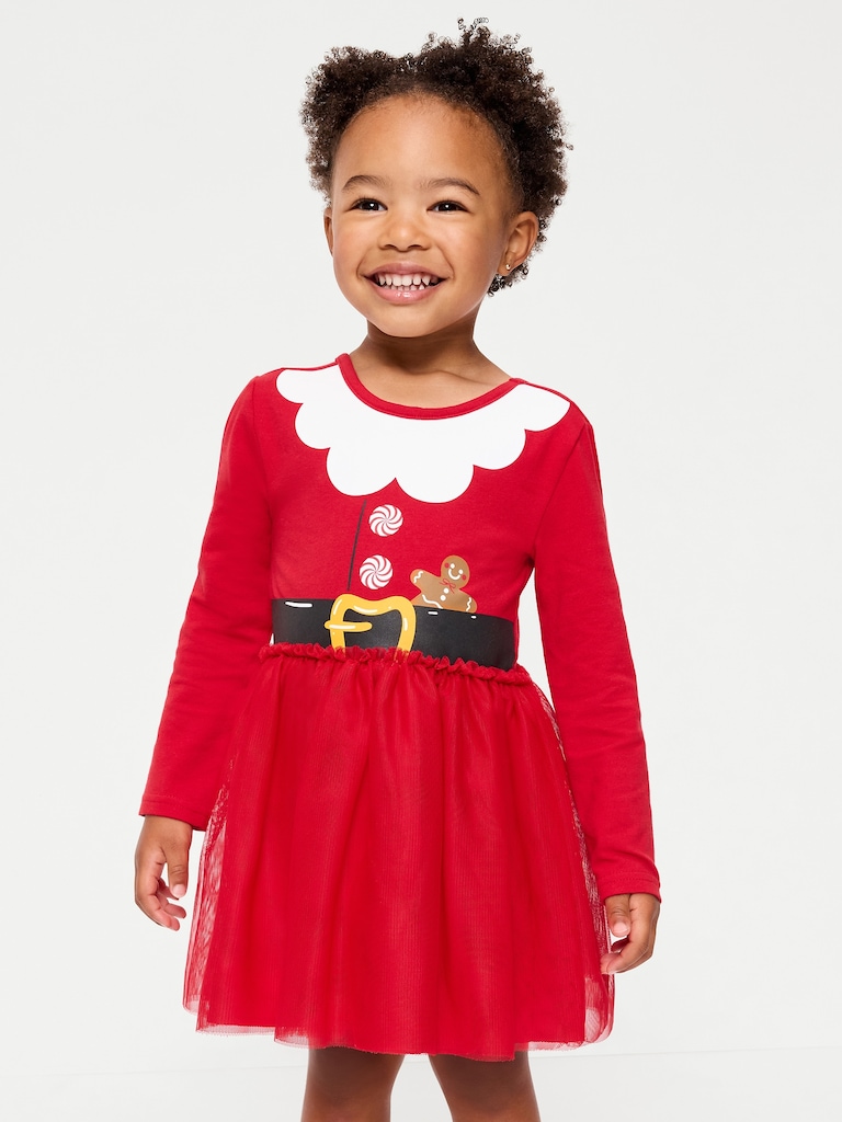 Robe-tutu à manches longues des Fêtes pour toute-petite