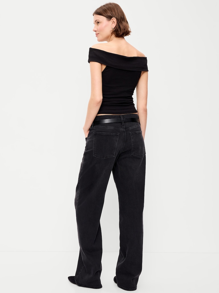Low-Rise Loose Jeans