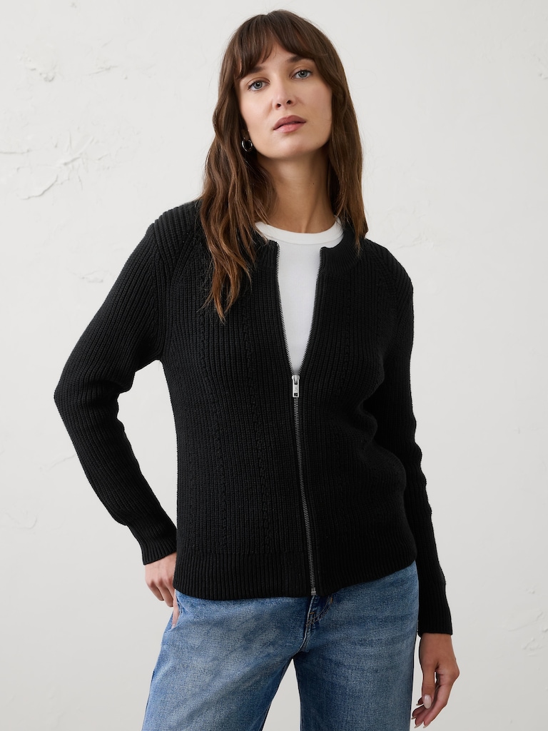 Cotton Bomber Sweater