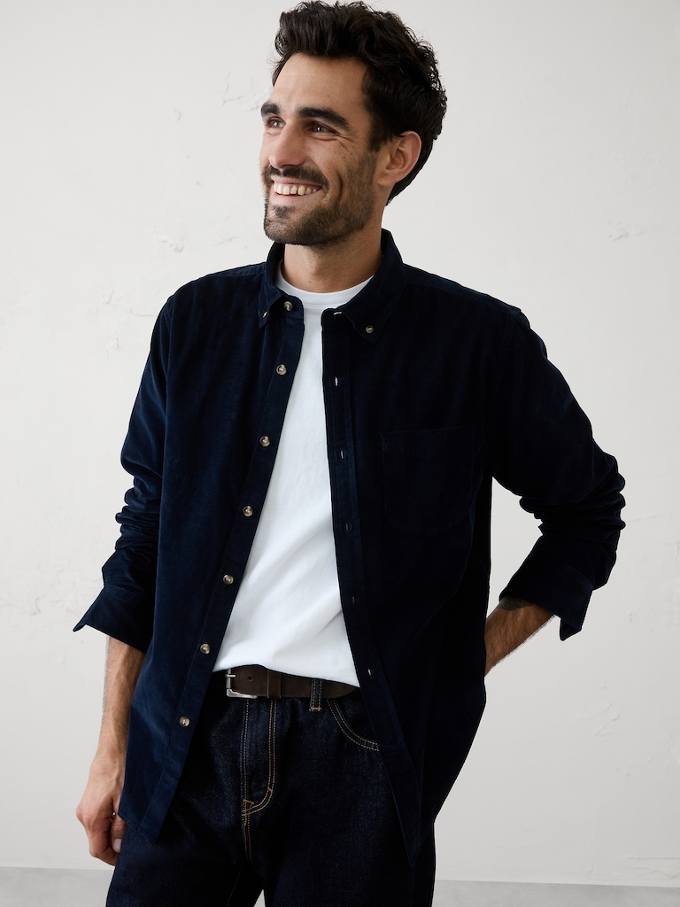Slim-Fit Fine Wale Corduroy Shirt