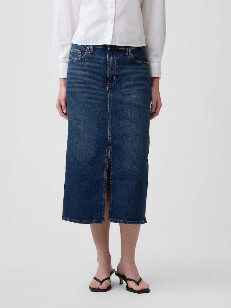 Denim Midi Skirt