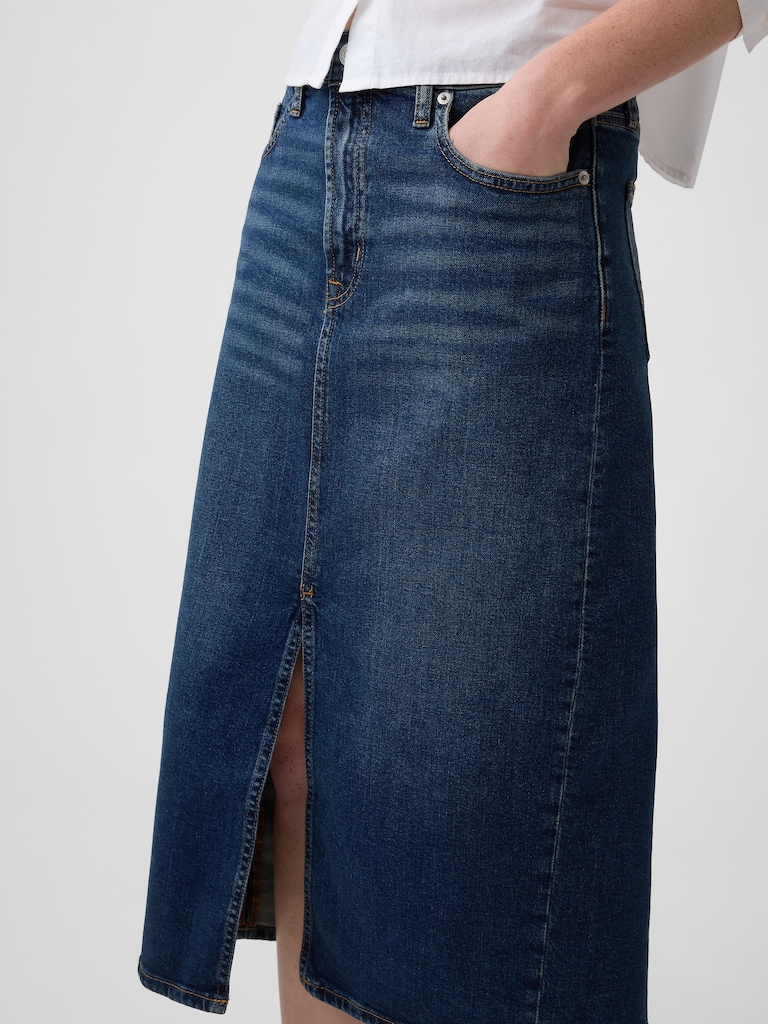 Denim Midi Skirt