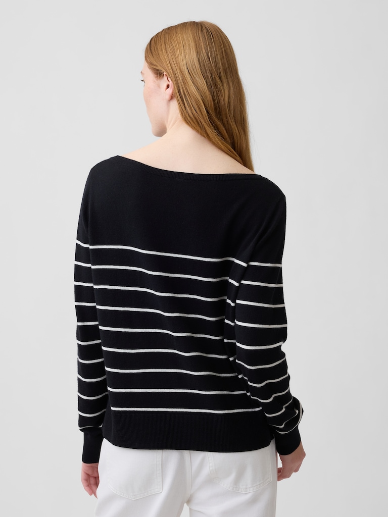 Relaxed Jersey Boatneck Sweater