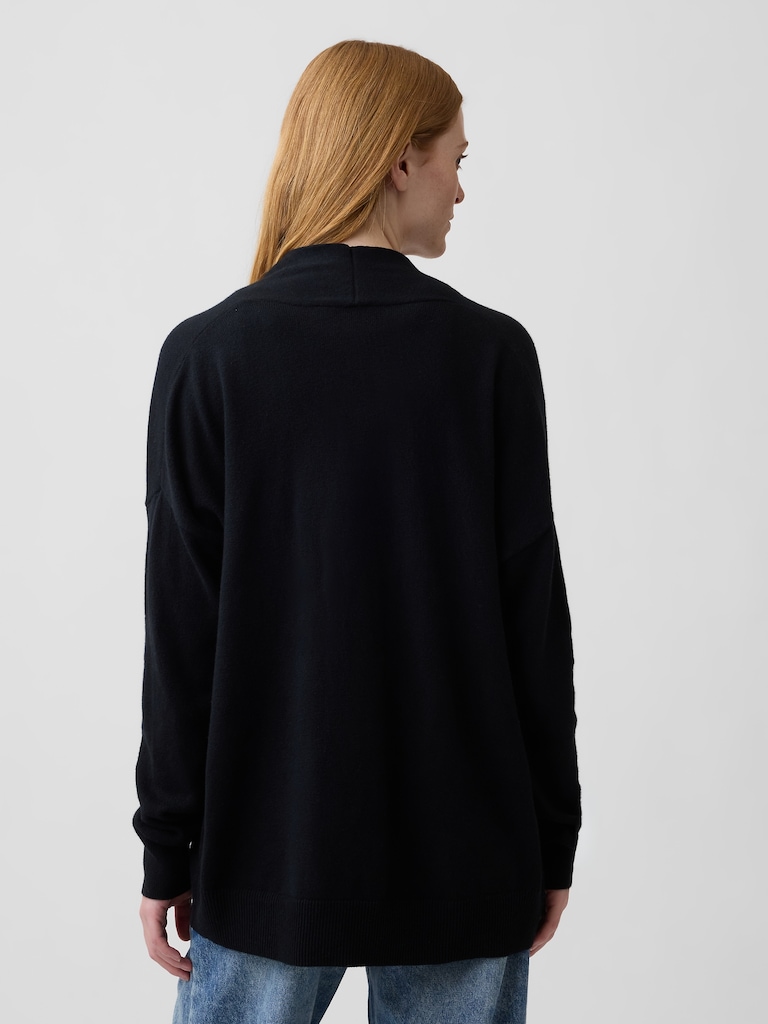 CashSoft Relaxed Open-Front Cardigan
