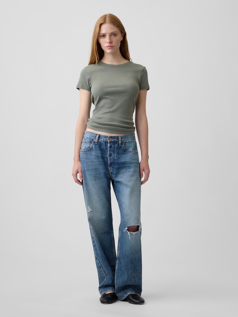 Ribbed Crewneck T-Shirt