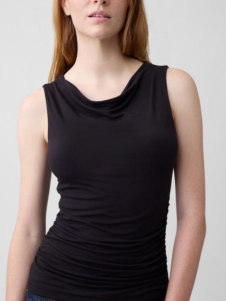 Sleeveless Cowl-Neck Top