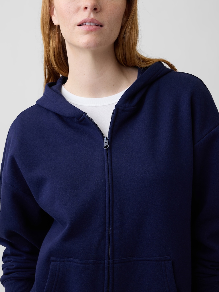 Oversized Fleece Zip Hoodie