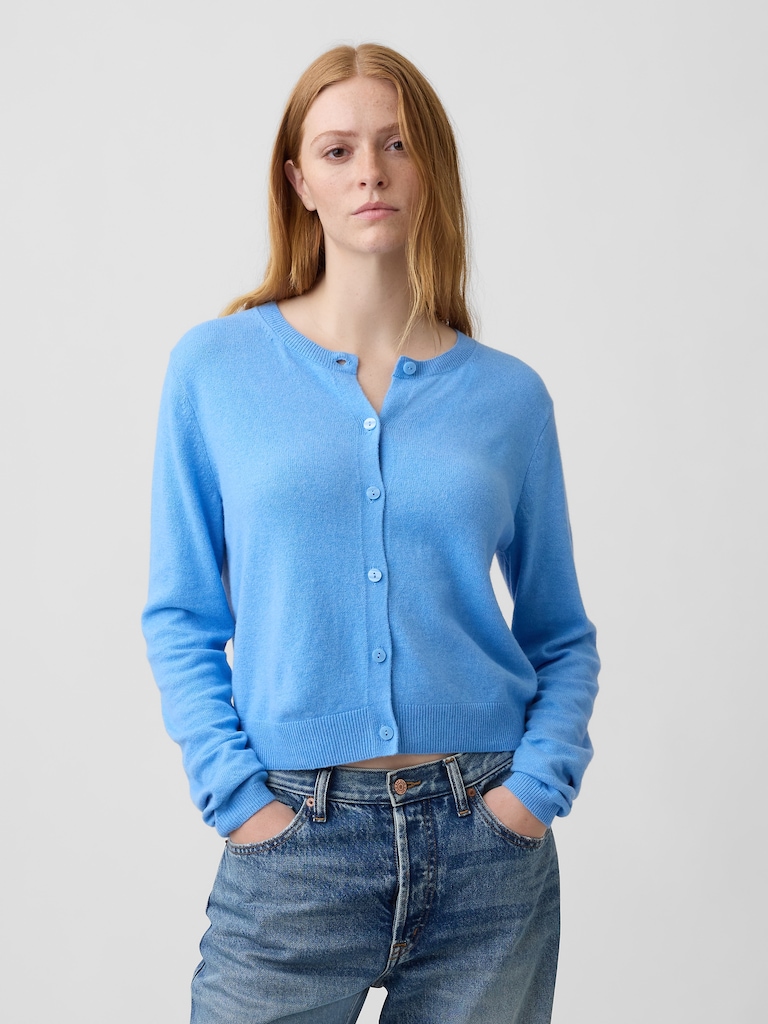 CashSoft Crewneck Cardigan