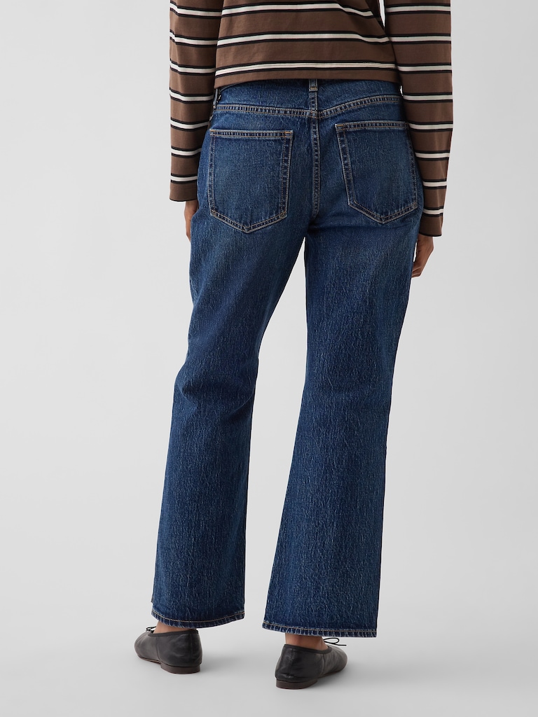 Mid Rise Flare Crop Jeans