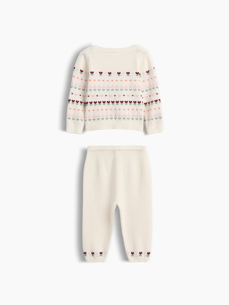 Baby Floral Heart Sweater Set