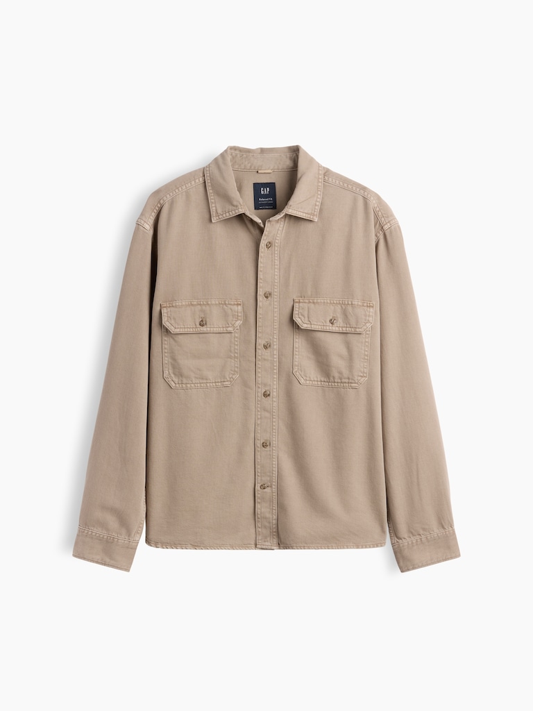 UltraSoft Denim Relaxed Utility Shirt
