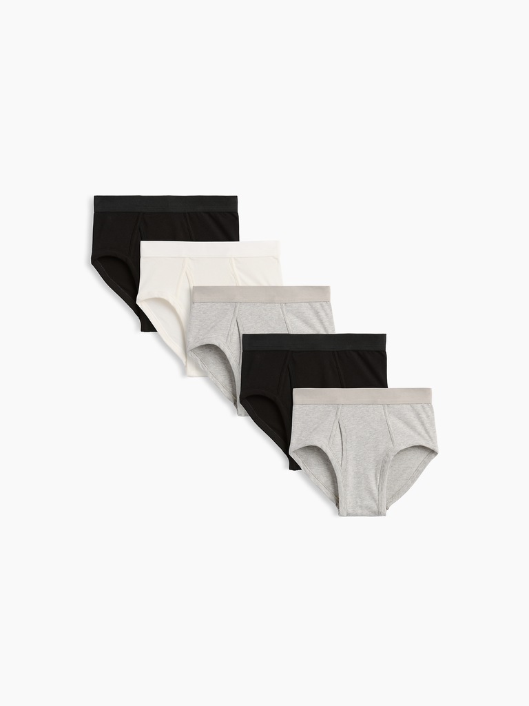 Kids Organic Stretch Cotton Basic Briefs (5-Pack)