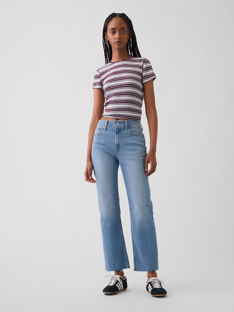 High Rise ’90s Slim Straight Crop Jeans