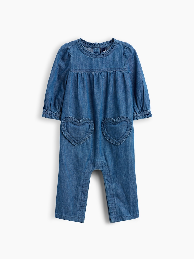 Baby Denim Heart One-Piece