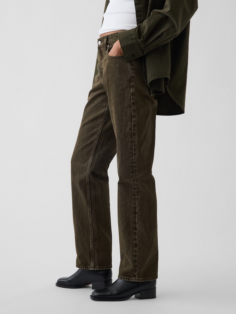 Mid Rise Straight Taper Jeans