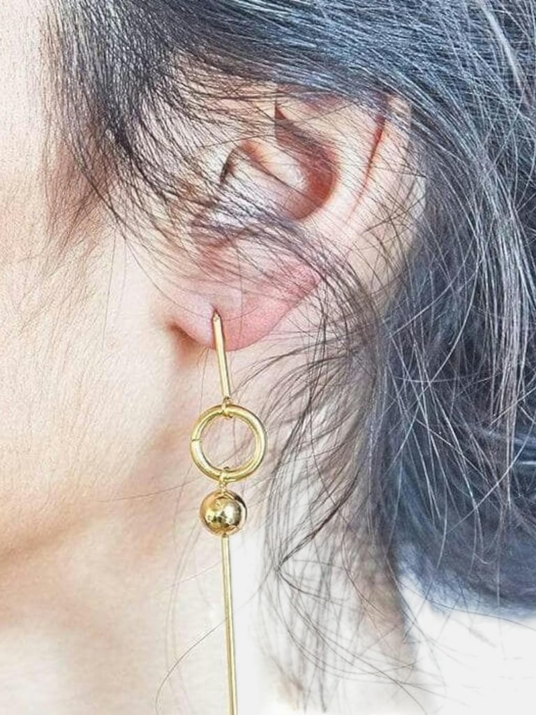 Admiral Row Gold Geometric Circle Drop Earrings
