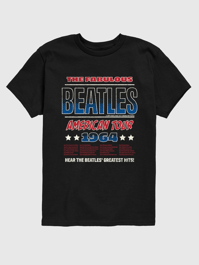 Kids The Beatles American Tour 64 Short Sleeve Graphic T-Shirt