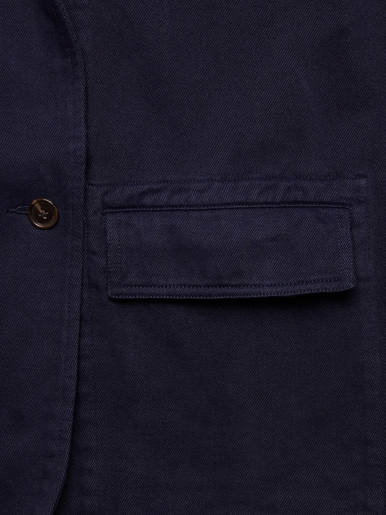 Cotton-Linen Utility Blazer