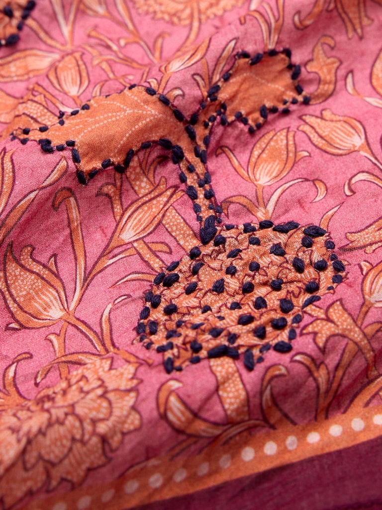 Embroidered Cotton Scarf by Vismaya
