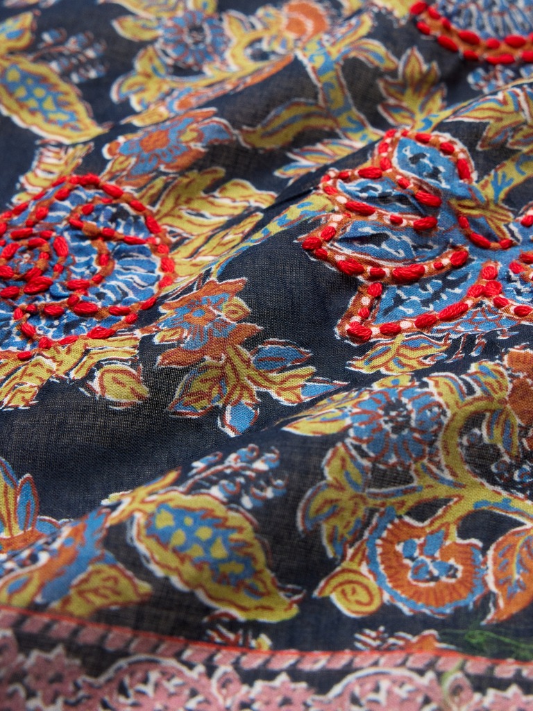 Embroidered Cotton Scarf by Vismaya
