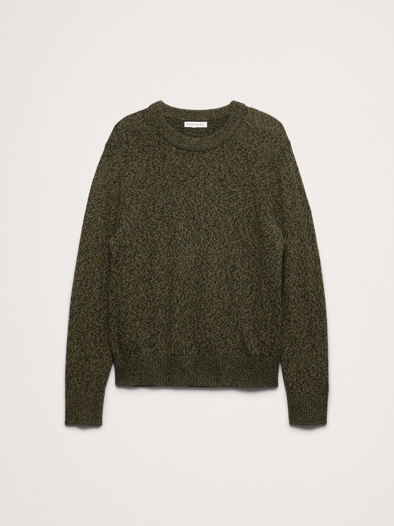 Marled Cotton-Cashmere Crew-Neck Sweater