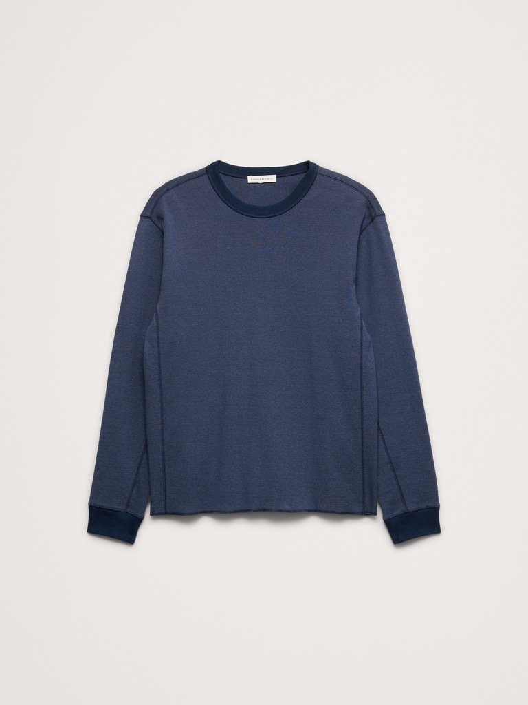 Ribbed Cotton Long-Sleeve T-Shirt