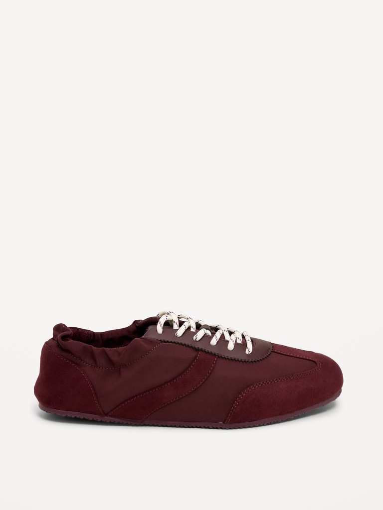 Ruched Lace-Up Sneakers for Women